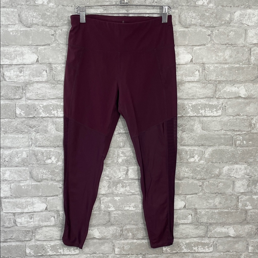 Sweaty Betty Power Mesh 7/8 Leggings in Oxblood